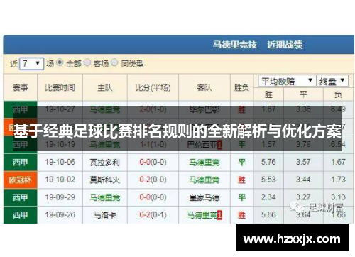 基于经典足球比赛排名规则的全新解析与优化方案